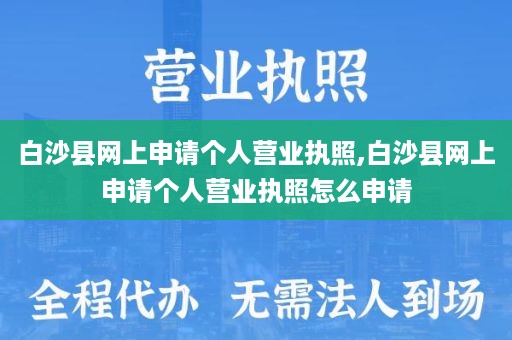 白沙县网上申请个人营业执照,白沙县网上申请个人营业执照怎么申请