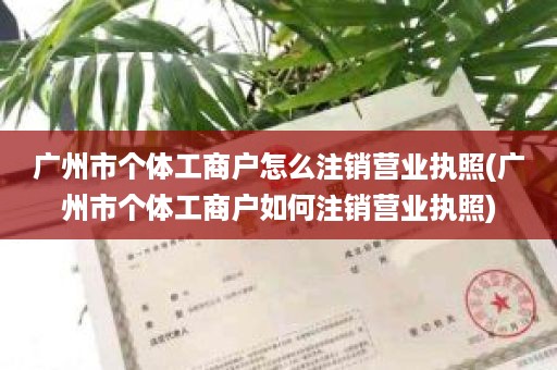 广州市个体工商户怎么注销营业执照(广州市个体工商户如何注销营业执照)