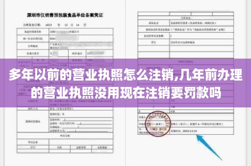 多年以前的营业执照怎么注销,几年前办理的营业执照没用现在注销要罚款吗
