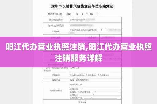 阳江代办营业执照注销,阳江代办营业执照注销服务详解