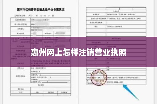 惠州网上怎样注销营业执照