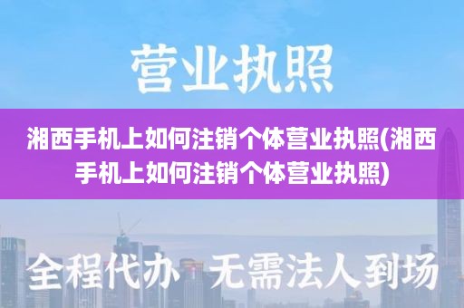 湘西手机上如何注销个体营业执照(湘西手机上如何注销个体营业执照)