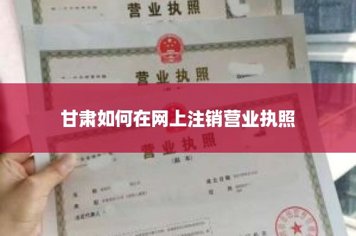 甘肃如何在网上注销营业执照