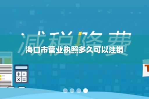 海口市营业执照多久可以注销