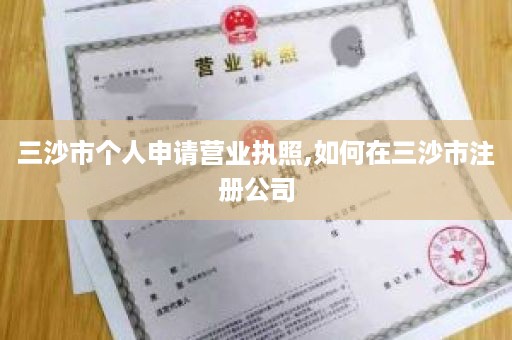 三沙市个人申请营业执照,如何在三沙市注册公司