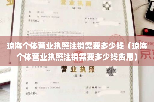 琼海个体营业执照注销需要多少钱（琼海个体营业执照注销需要多少钱费用）