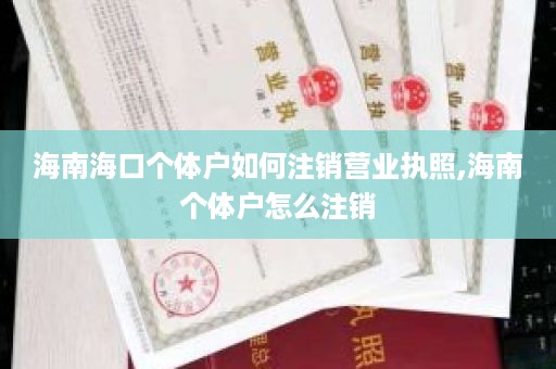 海南海口个体户如何注销营业执照,海南个体户怎么注销