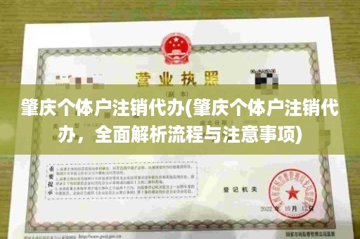 肇庆个体户注销代办(肇庆个体户注销代办，全面解析流程与注意事项)