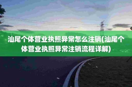 汕尾个体营业执照异常怎么注销(汕尾个体营业执照异常注销流程详解)