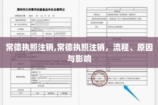 常德执照注销,常德执照注销，流程、原因与影响
