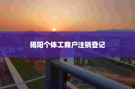 揭阳个体工商户注销登记