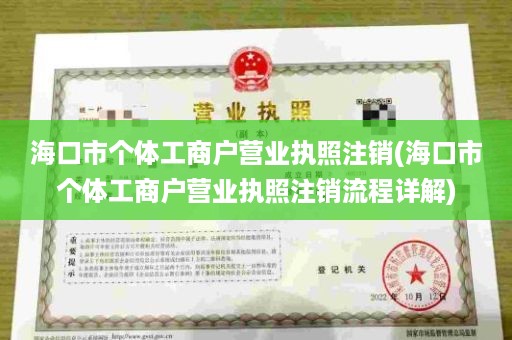 海口市个体工商户营业执照注销(海口市个体工商户营业执照注销流程详解)