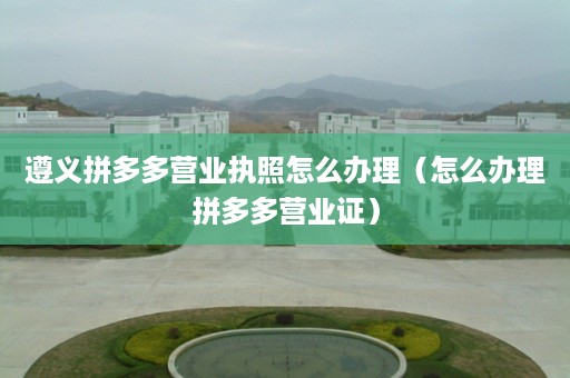 遵义拼多多营业执照怎么办理（怎么办理拼多多营业证）