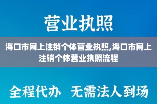 海口市网上注销个体营业执照,海口市网上注销个体营业执照流程
