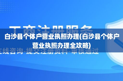 白沙县个体户营业执照办理(白沙县个体户营业执照办理全攻略)