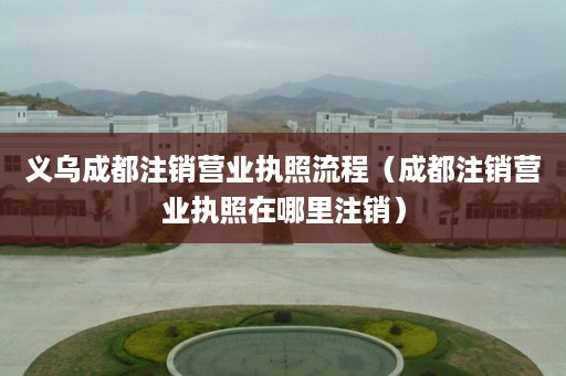 义乌成都注销营业执照流程（成都注销营业执照在哪里注销）