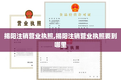 揭阳注销营业执照,揭阳注销营业执照要到哪里