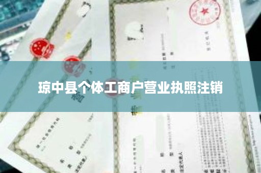 琼中县个体工商户营业执照注销