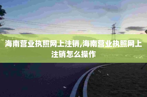 海南营业执照网上注销,海南营业执照网上注销怎么操作