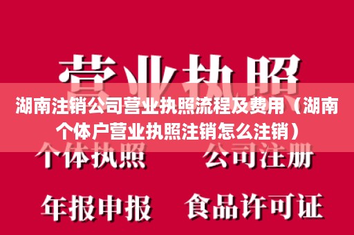 湖南注销公司营业执照流程及费用（湖南个体户营业执照注销怎么注销）