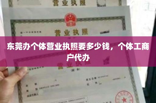 东莞办个体营业执照要多少钱，个体工商户代办