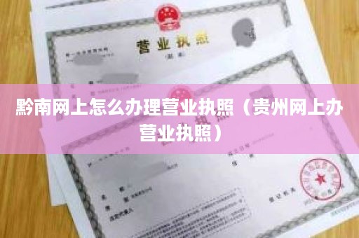 黔南网上怎么办理营业执照（贵州网上办营业执照）