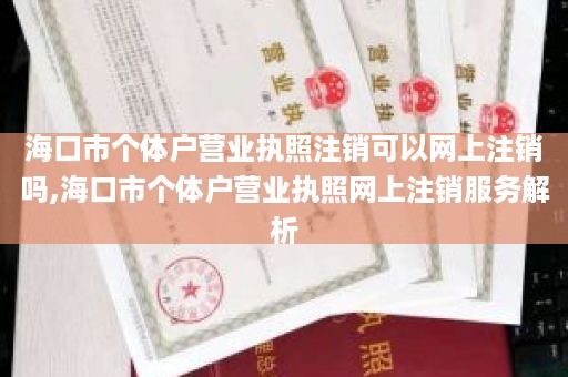 海口市个体户营业执照注销可以网上注销吗,海口市个体户营业执照网上注销服务解析