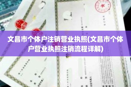 文昌市个体户注销营业执照(文昌市个体户营业执照注销流程详解)
