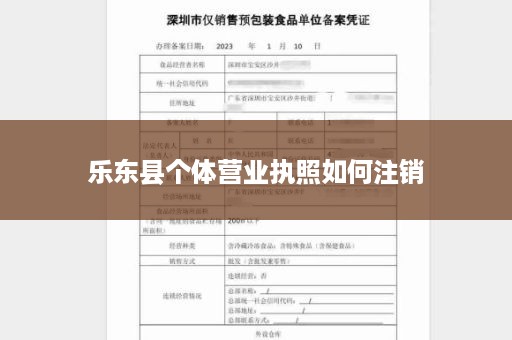 乐东县个体营业执照如何注销