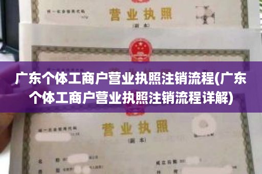 广东个体工商户营业执照注销流程(广东个体工商户营业执照注销流程详解)