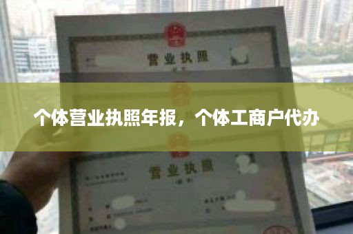 个体营业执照年报，个体工商户代办