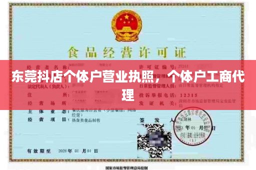 东莞抖店个体户营业执照，个体户工商代理