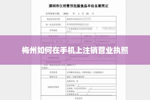 梅州如何在手机上注销营业执照
