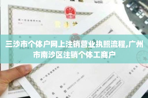 三沙市个体户网上注销营业执照流程,广州市南沙区注销个体工商户