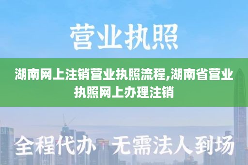 湖南网上注销营业执照流程,湖南省营业执照网上办理注销