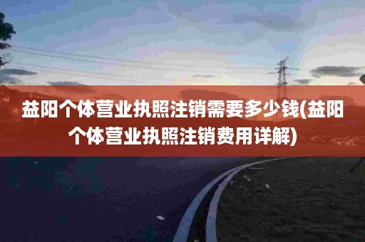 益阳个体营业执照注销需要多少钱(益阳个体营业执照注销费用详解)