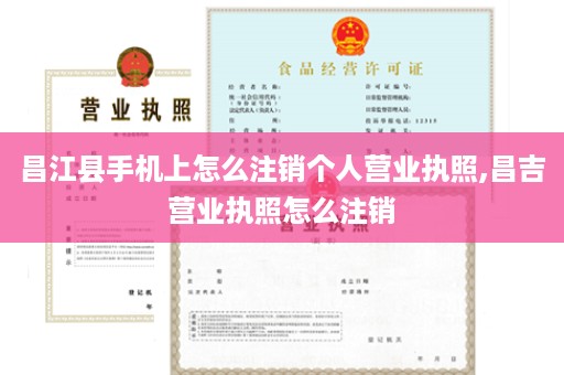 昌江县手机上怎么注销个人营业执照,昌吉营业执照怎么注销