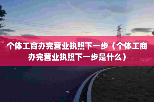 个体工商办完营业执照下一步（个体工商办完营业执照下一步是什么）
