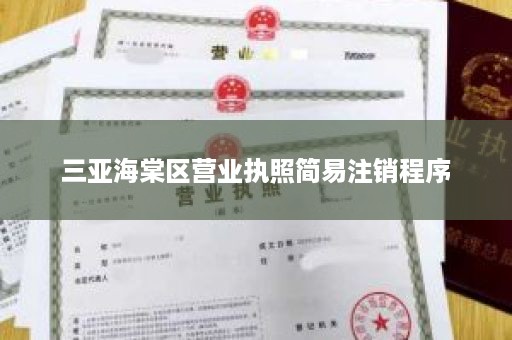 三亚海棠区营业执照简易注销程序