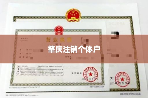 肇庆注销个体户