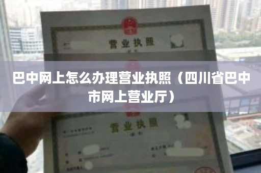 巴中网上怎么办理营业执照（四川省巴中市网上营业厅）