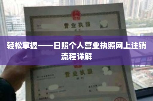 轻松掌握——日照个人营业执照网上注销流程详解