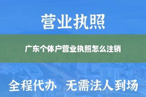 广东个体户营业执照怎么注销