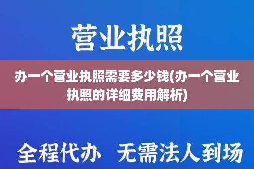 办一个营业执照需要多少钱(办一个营业执照的详细费用解析)