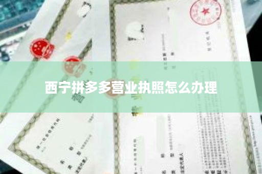 西宁拼多多营业执照怎么办理
