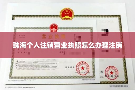珠海个人注销营业执照怎么办理注销