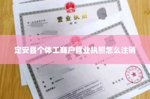定安县个体工商户营业执照怎么注销