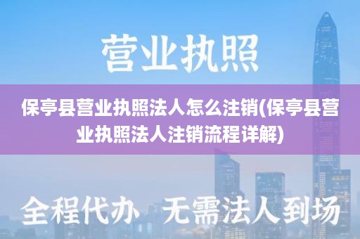 保亭县营业执照法人怎么注销(保亭县营业执照法人注销流程详解)