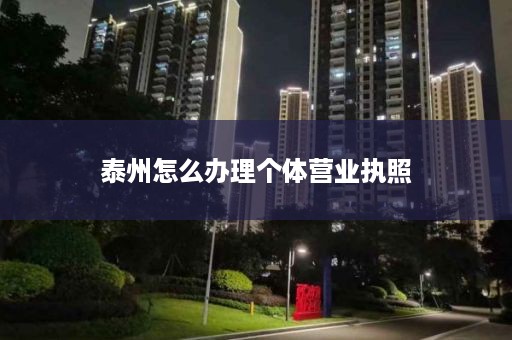 泰州怎么办理个体营业执照