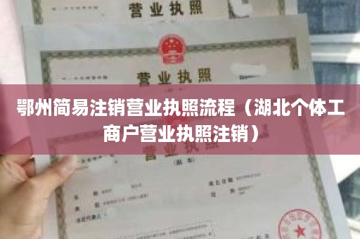 鄂州简易注销营业执照流程（湖北个体工商户营业执照注销）